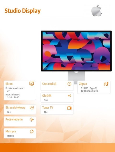 Apple Studio Display - Standard Glass - Podstawka z regulacją pochylenia oraz wysokości