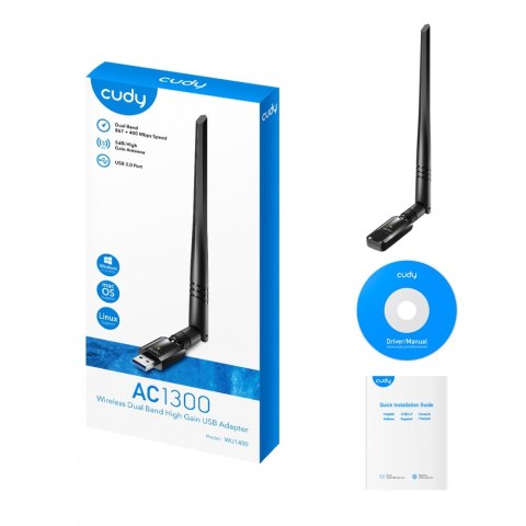 Cudy Karta sieciowa WU1400 USB 3.0 AC1300