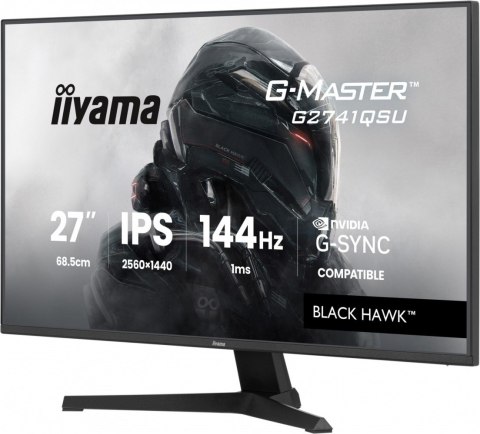 IIYAMA Monitor 27 cali G2741QSU-B1 IPS,QHD,144Hz,1ms,2xUSB Adaptive G-SYNC,HDMI,DP,350cd,