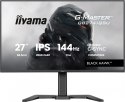 IIYAMA Monitor 27 cali GB2741QSU-B1 IPS,QHD,144Hz,1ms,2xUSB, Adaptive G-SYNC,HDMI,DP,350cd, HAS (150) PIVOT