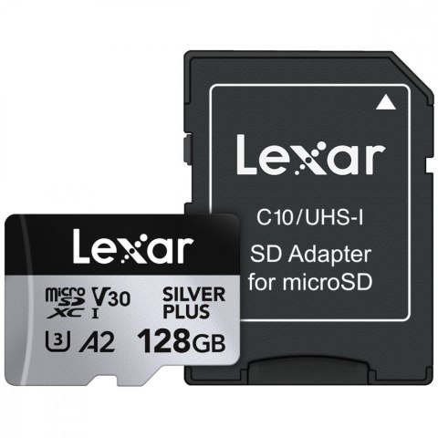 Lexar Karta pamięci microSD 128GB C10 A2 U3 V30 205/150MB/s Silver Plus