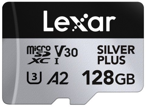 Lexar Karta pamięci microSD 128GB C10 A2 U3 V30 205/150MB/s Silver Plus