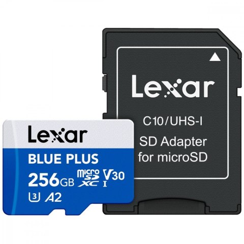 Lexar Karta pamięci microSD 256GB C10 A2 U3 V30 170MB/s Blue Plus