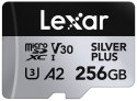 Lexar Karta pamięci microSD 256GB C10 A2 U3 V30 205/150MB/s Silver Plus