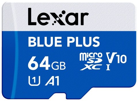 Lexar Karta pamięci microSD 64GB C10 A1 U3 V10 100MB/s Blue Plus