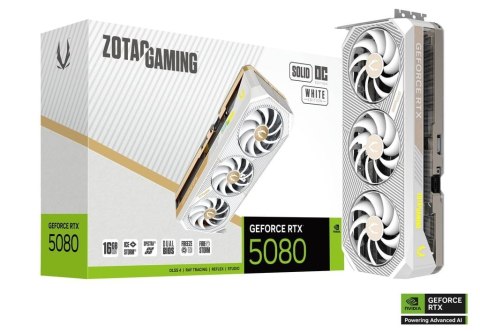 ZOTAC Karta graficzna GeForce RTX 5080 SOLID OC 16GB GDDR7 256bit 3DP/HDMI biała