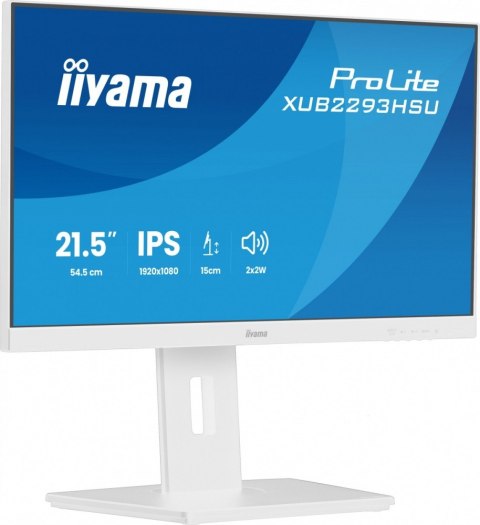 IIYAMA Monitor 22 cale XUB2293HSU-W7 IPS, 100Hz, Pivot, HAS(150mm), 300cd, BIAŁY
