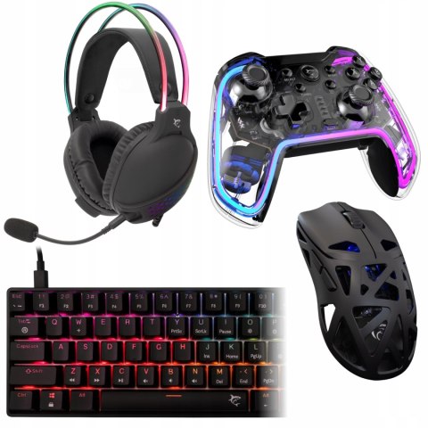 Czarny Zestaw Gamingowy Klawiatura Myszka Słuchawki Pad Prezent dla Gracza