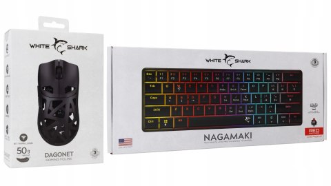 Zestaw Gamingowy RGB Na Prezent Klawiatura + Myszka White Shark Dla Gracza