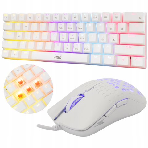 Zestaw Gamingowy White Baracuda Klawiatura + Myszka Na Prezent Dla Gracza