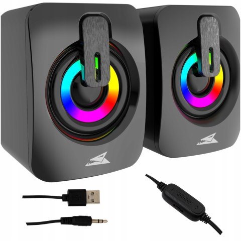 Głośniki Gamingowe Baracuda BGSP-011 Seashell Stereo 2.0 LED USB 2×3W Black