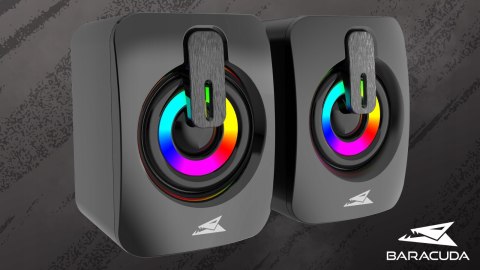 Głośniki Gamingowe Baracuda BGSP-011 Seashell Stereo 2.0 LED USB 2×3W Black