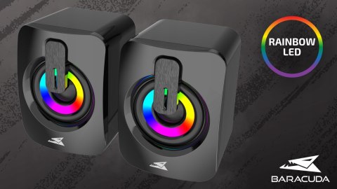 Głośniki Gamingowe Baracuda BGSP-011 Seashell Stereo 2.0 LED USB 2×3W Black