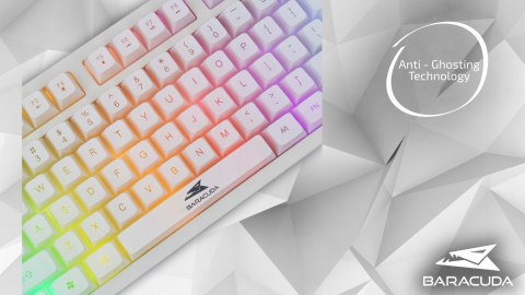 Klawiatura Gamingowa Baracuda BGK-01114 Krill Biała USB TKL RGB US