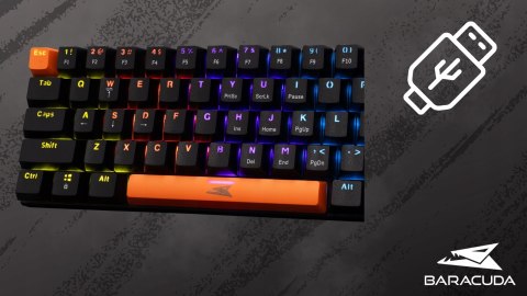 Klawiatura Gamingowa Baracuda BGK-03111 Dolphin Czarna Red Switch RGB USB