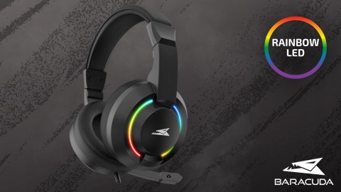 Słuchawki Gamingowe Baracuda BGH-021 Hydra Black LED Mikrofon USB mini Jack