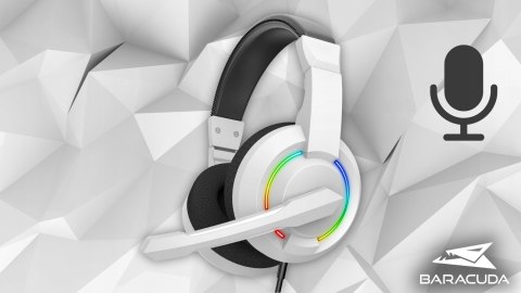 Słuchawki Gamingowe Baracuda BGH-021 Hydra White LED Mikrofon USB mini Jack