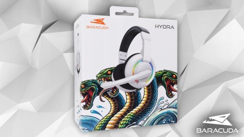 Słuchawki Gamingowe Baracuda BGH-021 Hydra White LED Mikrofon USB mini Jack