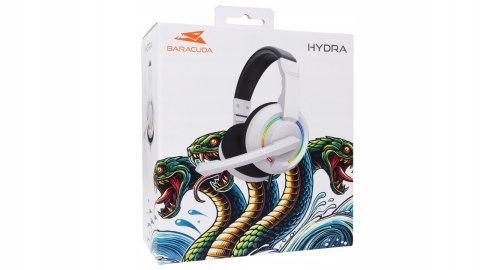 Słuchawki Gamingowe Baracuda BGH-021 Hydra White LED Mikrofon USB mini Jack