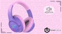 Słuchawki nauszne PowerLocus Bobo Cat bezprzewodowe fioletowe dla dzieci