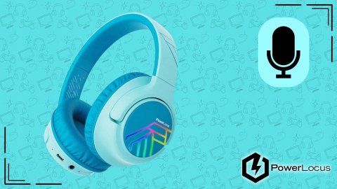 Słuchawki nauszne PowerLocus Bobo Cat bezprzewodowe niebieskie dla dzieci