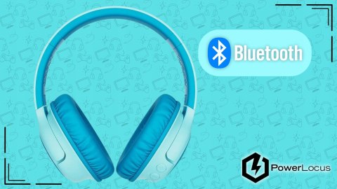 Słuchawki nauszne PowerLocus Bobo Cat bezprzewodowe niebieskie dla dzieci