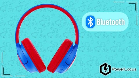 Słuchawki nauszne PowerLocus Bobo Cat bezprzewodowe niebieskie dla dzieci