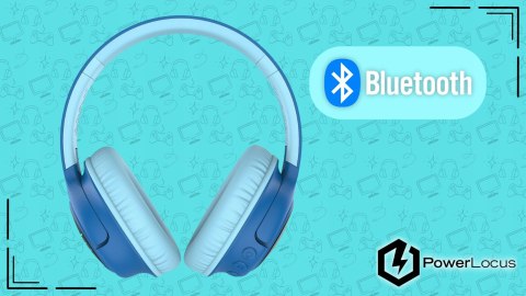 Słuchawki nauszne PowerLocus Bobo Cat bezprzewodowe niebieskie dla dzieci