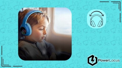 Słuchawki nauszne PowerLocus Bobo Cat bezprzewodowe niebieskie dla dzieci