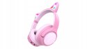 Słuchawki nauszne PowerLocus Bobo Cat bezprzewodowe różowe LED dla dzieci