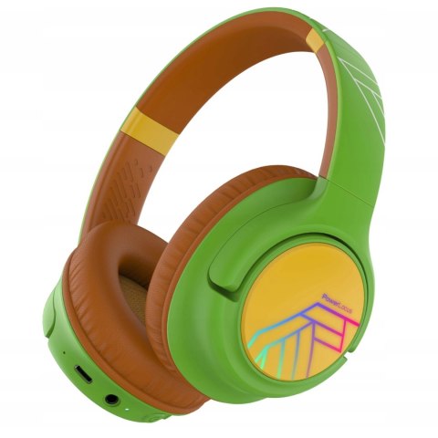 Słuchawki nauszne PowerLocus Bobo Cat bezprzewodowe zielone dla dzieci