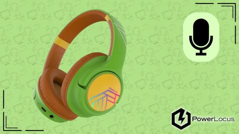 Słuchawki nauszne PowerLocus Bobo Cat bezprzewodowe zielone dla dzieci