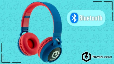 Słuchawki nauszne PowerLocus Buddy bezprzewodowe niebieskie LED dla dzieci