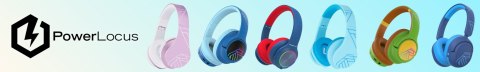 Słuchawki nauszne PowerLocus Buddy bezprzewodowe niebieskie LED dla dzieci