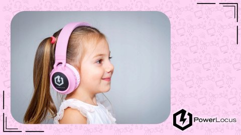 Słuchawki nauszne PowerLocus Buddy bezprzewodowe różowe LED dla dzieci