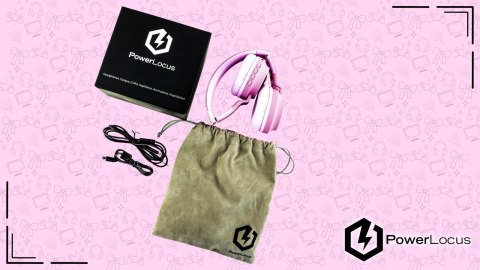 Słuchawki nauszne PowerLocus Buddy bezprzewodowe różowe LED dla dzieci