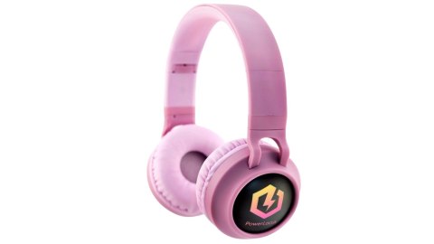 Słuchawki nauszne PowerLocus Buddy bezprzewodowe różowe LED dla dzieci
