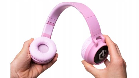 Słuchawki nauszne PowerLocus Buddy bezprzewodowe różowe LED dla dzieci
