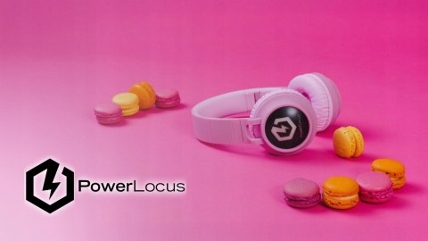 Słuchawki nauszne PowerLocus Buddy bezprzewodowe różowe LED dla dzieci