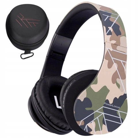 Słuchawki nauszne PowerLocus P2 Kids bezprzewodowe beżowe camo dla dzieci
