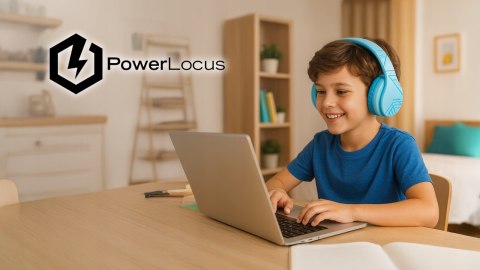 Słuchawki nauszne PowerLocus P2 Kids bezprzewodowe niebieskie dla dzieci