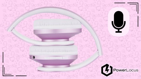 Słuchawki nauszne PowerLocus P2 Kids bezprzewodowe różowe dla dzieci