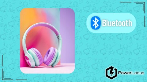 Słuchawki nauszne PowerLocus PLED bezprzewodowe błękitne LED dla dzieci