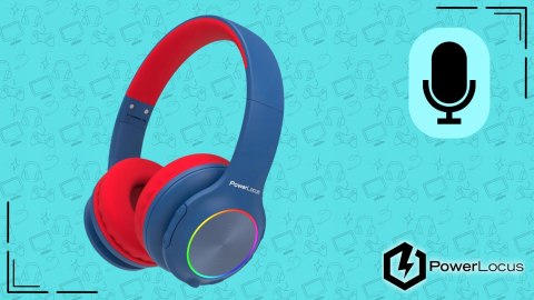 Słuchawki nauszne PowerLocus PLED bezprzewodowe granatowe LED dla dzieci