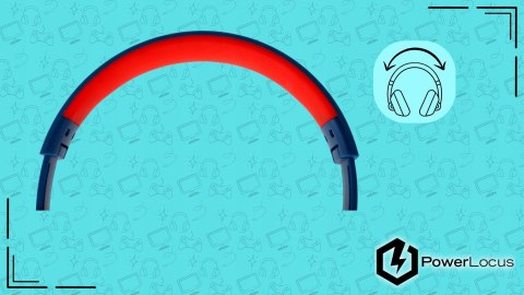 Słuchawki nauszne PowerLocus PLED bezprzewodowe granatowe LED dla dzieci