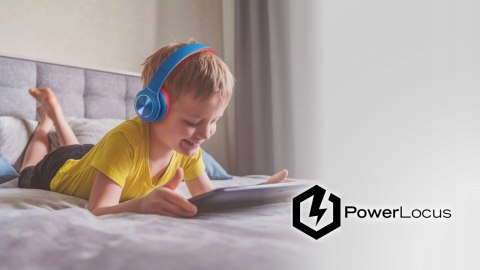 Słuchawki nauszne PowerLocus PLED bezprzewodowe granatowe LED dla dzieci