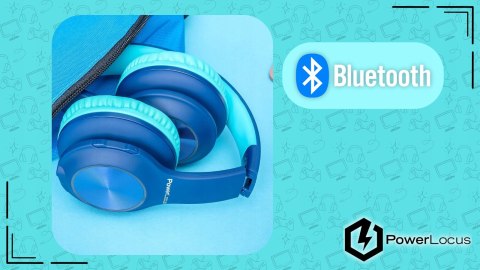 Słuchawki nauszne PowerLocus PLED bezprzewodowe niebieskie LED dla dzieci