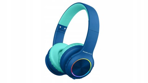 Słuchawki nauszne PowerLocus PLED bezprzewodowe niebieskie LED dla dzieci