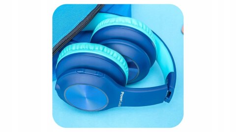 Słuchawki nauszne PowerLocus PLED bezprzewodowe niebieskie LED dla dzieci