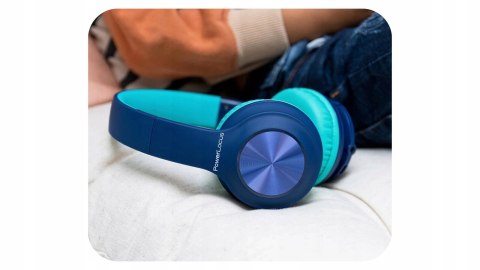 Słuchawki nauszne PowerLocus PLED bezprzewodowe niebieskie LED dla dzieci